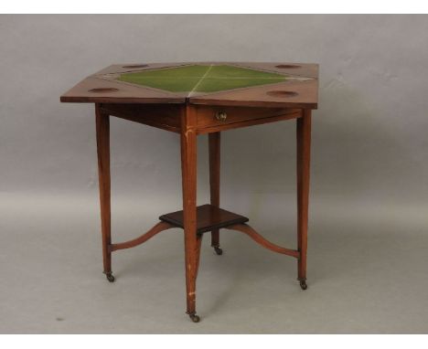 An Edwardian envelope card table
