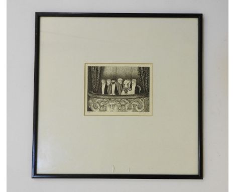 Edward GoreyTHEATRE BOX WITH SPECTATORSSigned and numbered in pencil, etching, framed and glazed