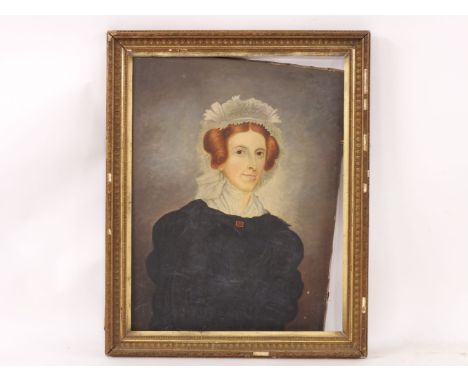 Micheal Leader (c.1860)PORTRAIT OF ALICE LINDSAY OF PEAK HOUSEinscribed on a label 'Married Capt Thomas Bradley of Rockville'