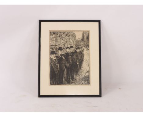 A S Hartrick Celebratory scene LithographThe characters portrayed are the remnants of the Charge of the Light Brigade salutin
