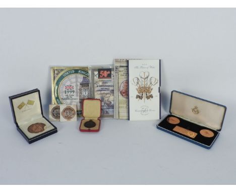 A collection of coins and medals 1918-1978, Diamond Jubilee of the RAF, three bronze medallions
