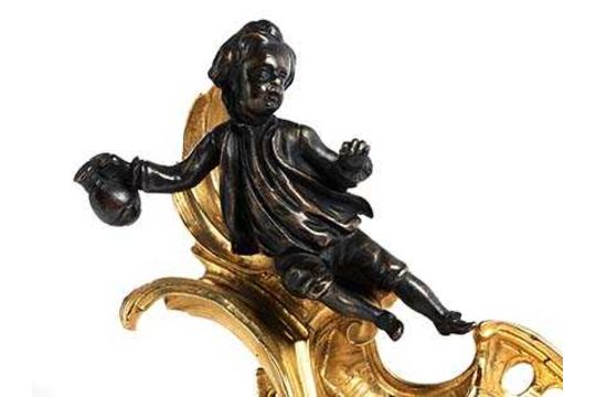 Paar Kaminböcke Höhe: 26 cm. Breite: 26,5 cm. Tiefe: 13,5 cm. 19