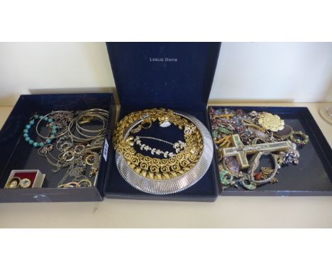 A nice collection of vintage and later costume jewellery including some silver items 