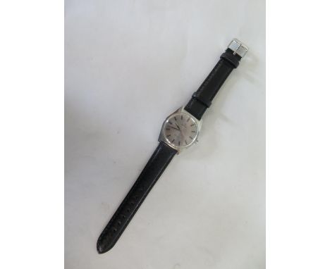 An Omega Geneve manual stainless steel gents wristwatch 36mm wide, including button, in generally good running order, some us