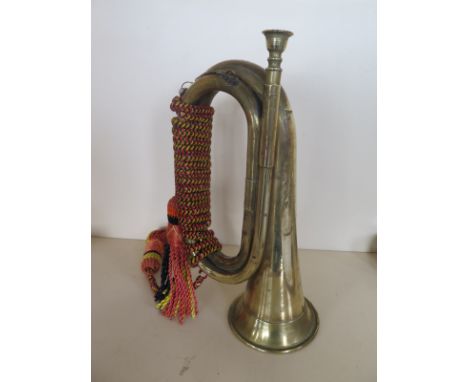 A brass bugle 