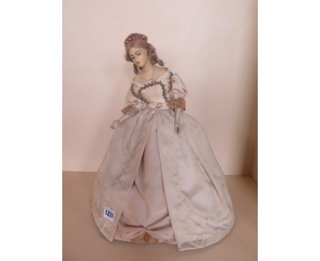 A vintage telephone doll - 40cm tall, some staining and wear 
