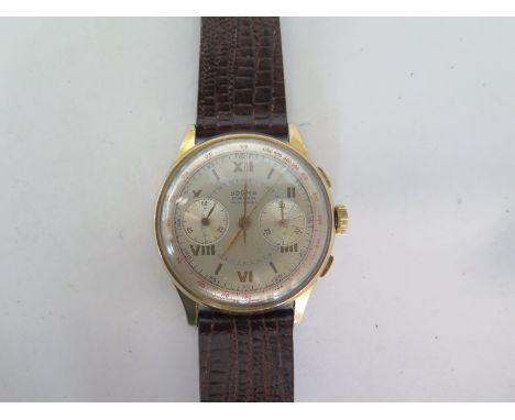 A dogma Prima chronograph gents wristwatch, 38mm wide including button, some general wear, small spotting to dial, in running