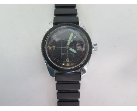 A Lucerna Divers watch, manual wind, with date, 40mm wide including button, running order 