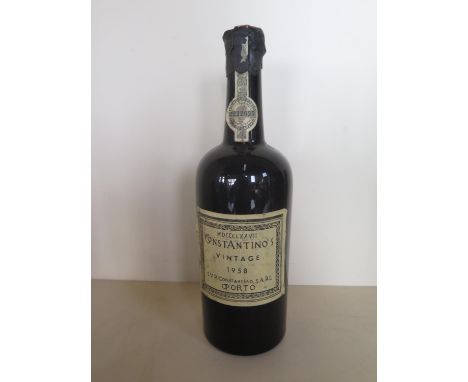 A bottle of vintage 1958 Constantinos Port, seal intact 