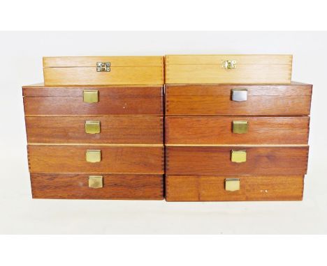 Collection of ten wooden cases for slides, together with various glassware and chinaware (4 boxes)Condition Report
Darker box