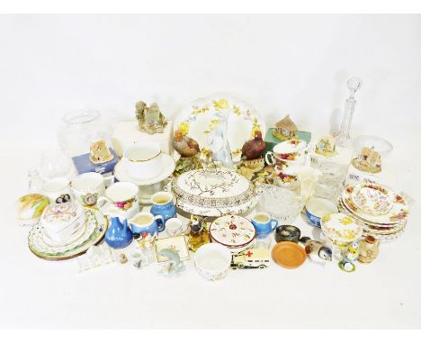 Royal Albert 'Old Country Roses' part tea service, other decorative items, glassware, etc (1 box)&nbsp;
