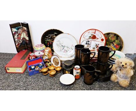 West German style ceramic vase, a Sadler circus teapot together with assorted china and household items (3 boxes)