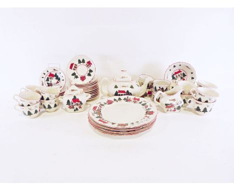 Masons 'Christmas Village' part tea/dinner service&nbsp;(1 box)

Condition ReportSome minor marking and wear.
No obvious chip