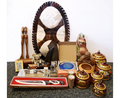 Poole pottery part tea service,&nbsp;a modern cuckoo clock&nbsp;together with various china and household items (3 boxes plus