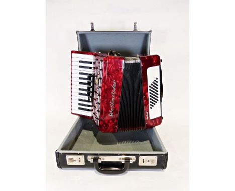 Weltmeister 'Serino' red accordion&nbsp;with case&nbsp;
