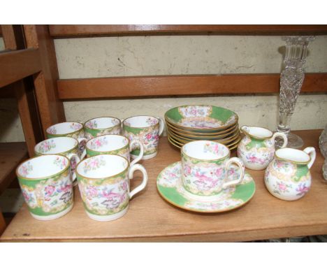 A Royal Worcester part tea service; together with a Mintons part coffee service; and a cut glass dressing table set. 