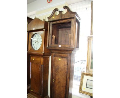 An old oak longcase clock case, 206cm high. 