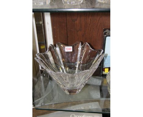 An Orrefors 'Orion' pattern clear glass bowl, 26.5cm wide, boxed.