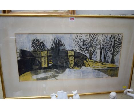 H Mitchell Cotts, 'Nunnington', signed, titled and numbered 1/8, lithograph, 31 x 68cm.