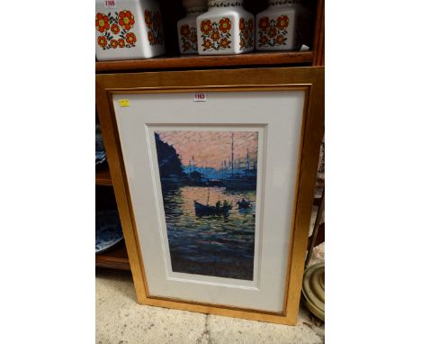 Rolf Harris, 'Fishing Boats - Hydra', signed and numbered 229/295, colour print, I.50 x 27.5cm.