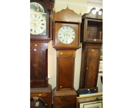 A 19th century oak 8 day longcase clock, the 12 inch painted circular dial inscribed 'Jno Parry, Pencarreg', height including