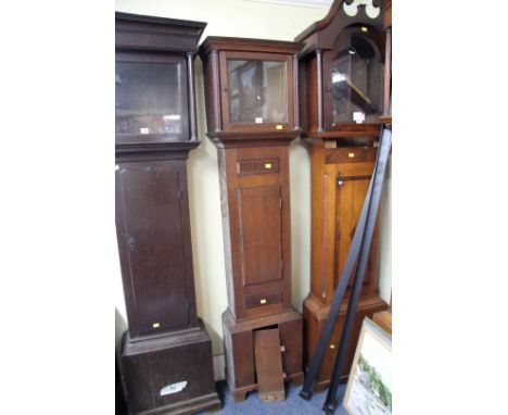 A 19th century oak and mahogany longcase clock case, 189cm high. 