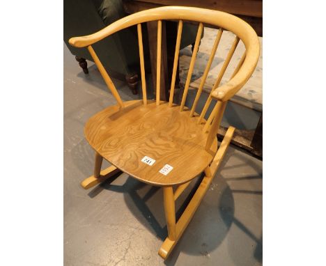 Small size Ercol elm seated rocking chair