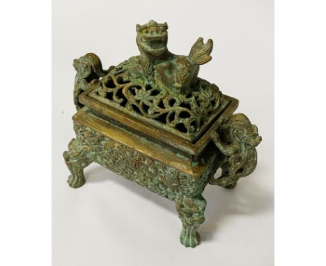 CHINESE BRONZE DRAGON CENSER