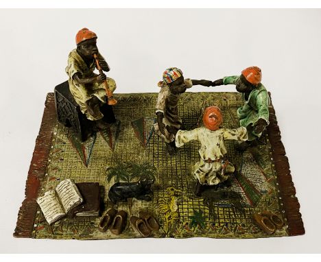 COLD PAINTED BRONZE BOYS DANCING