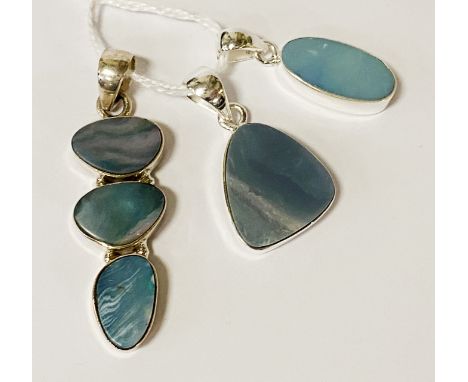 3 STERLING SILVER OPAL PENDANT