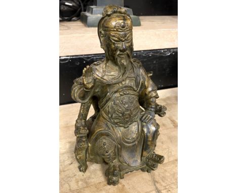CHINESE GILT BRONZE FIGURE - 21CMS (H)