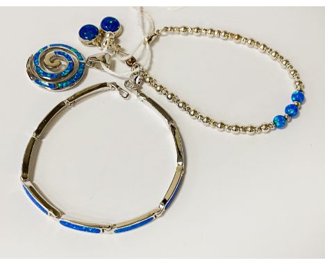 QTY OF OPAL STERLING SILVER JEWELLERY