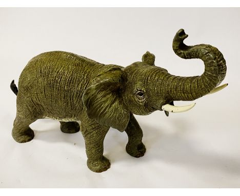 COLD PAINTED BRONZE ELEPHANT - 32 CMS (L)