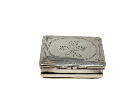 A continental white metal snuff box, indistinct hallmarks, width 5.25cm.  CONDITION REPORT: 48g