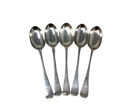 A set of five Edwardian silver table spoons, DJ Welby Ltd, London 1909. (5)  CONDITION REPORT: 402.7g. 157