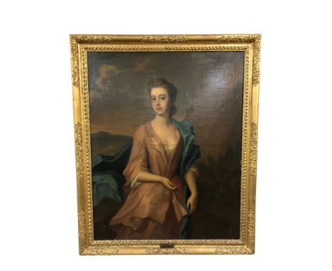 British School (18th/19th Century) : Portrait of Lady Eden, three-quarter length, oil on canvas, 127 cm x 102 cm, framed.  CO