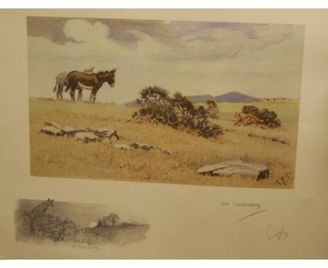 Snaffles - 'Pass Friend', lithograph, and one other 'The Informers', both unframed and with facsimile signatures to the margi