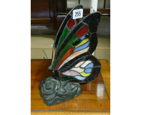 Tiffany style table lamp modelled as a butterfly 