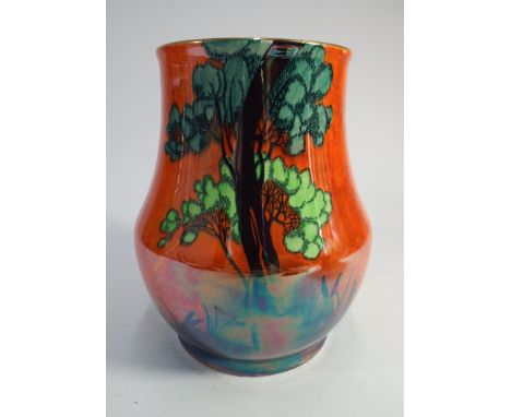 Carlton Ware art deco lustre vase 'Bunnies in the Moonlight' - 15cm tall   No obvious sign of damage or repair