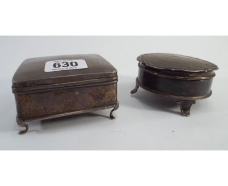 Two silver dressing table trinket boxes 