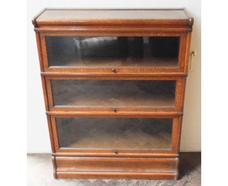 3' 3 section oak Globe Wernicke bookcase 