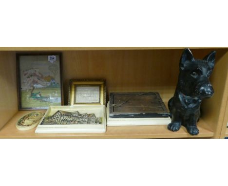 Shakespeare plaques, tapestry panel in a marquetary frame etc. 