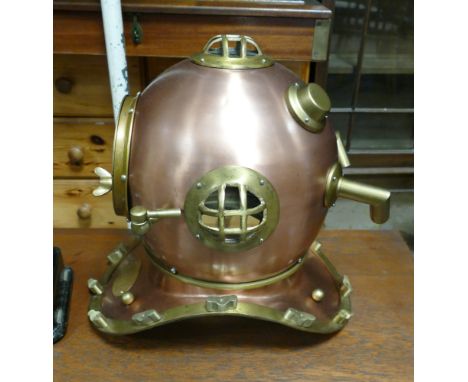 Reproduction brass copper and brass divers helmet 
