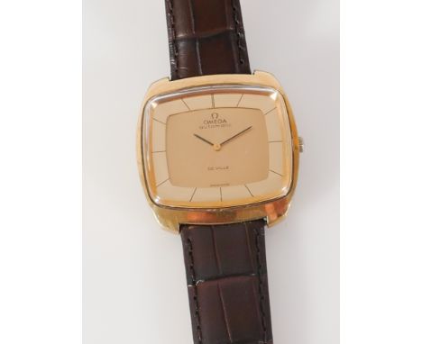 Vintage gents Omega De Ville dress watch, circa 1970, on brown leather strap