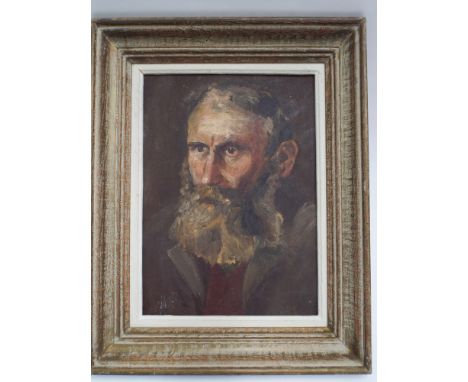 Early 20th century oil on board portrait of bearded gentleman signed E Bailey - approx 13 x 9" 