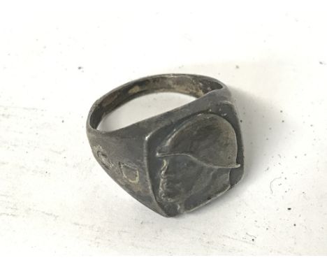 WW2 Italian Fascist Patriotic Silver Ring.