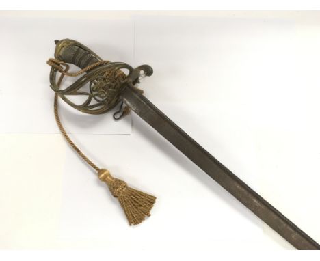 A Victorian military officer's sword, no scabbard, together with two other swords (3).