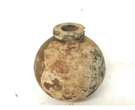 INERT WW2 Japanese Type 4 'Last Ditch' hand grenade. Ceramic construction of round shape with a bottle neck. Measures approx 