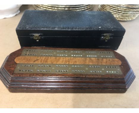 Based cribbage board and dominos &amp; brass cribbage board