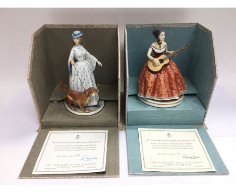 Two boxed limited edition Royal Worcester figures of ladies comprising Felicity 162/750 and Elaine 78/750.